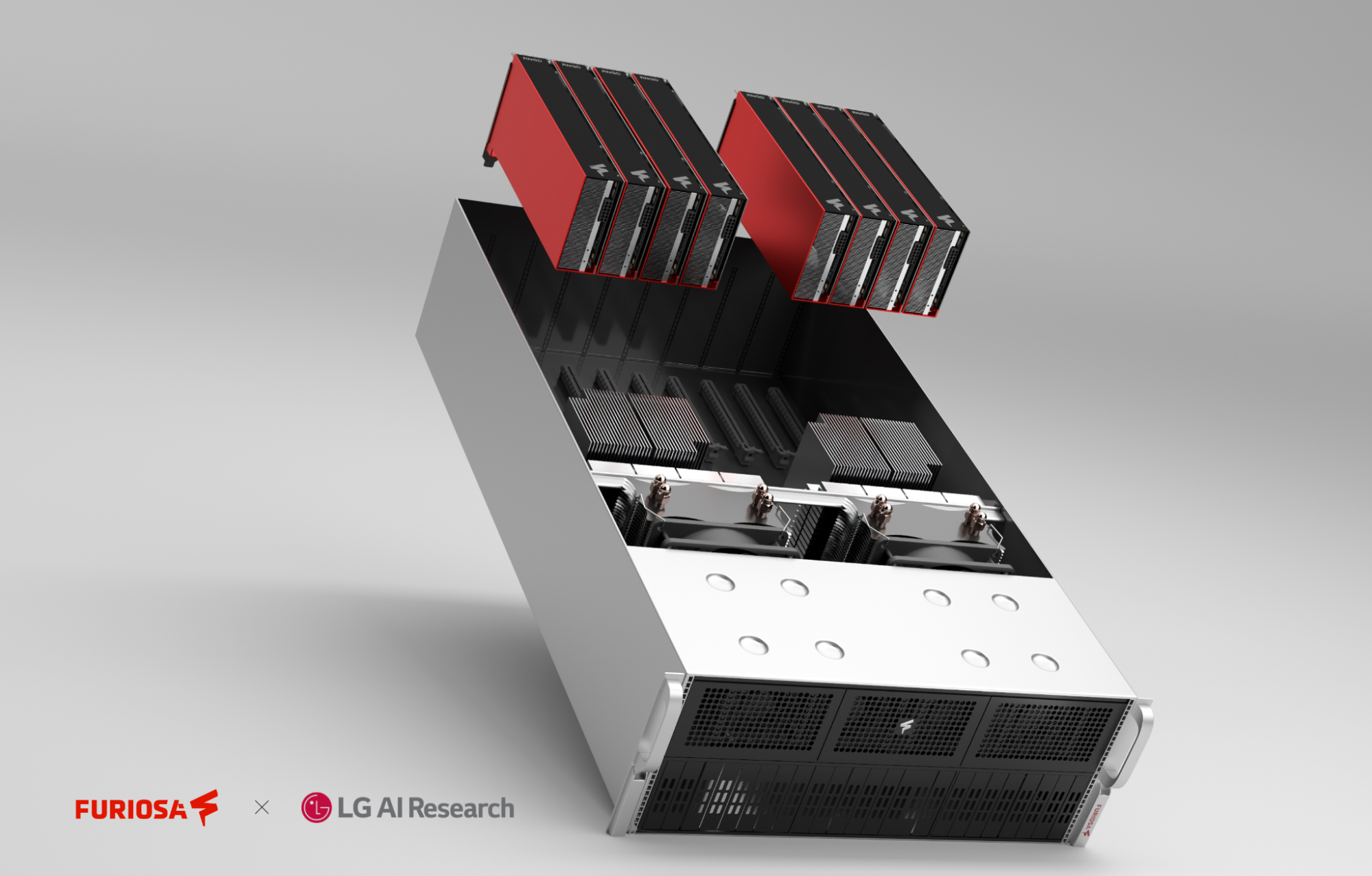 RNGD Server comprises eight RNGD accelerators in a single, air-cooled 4U chassis.