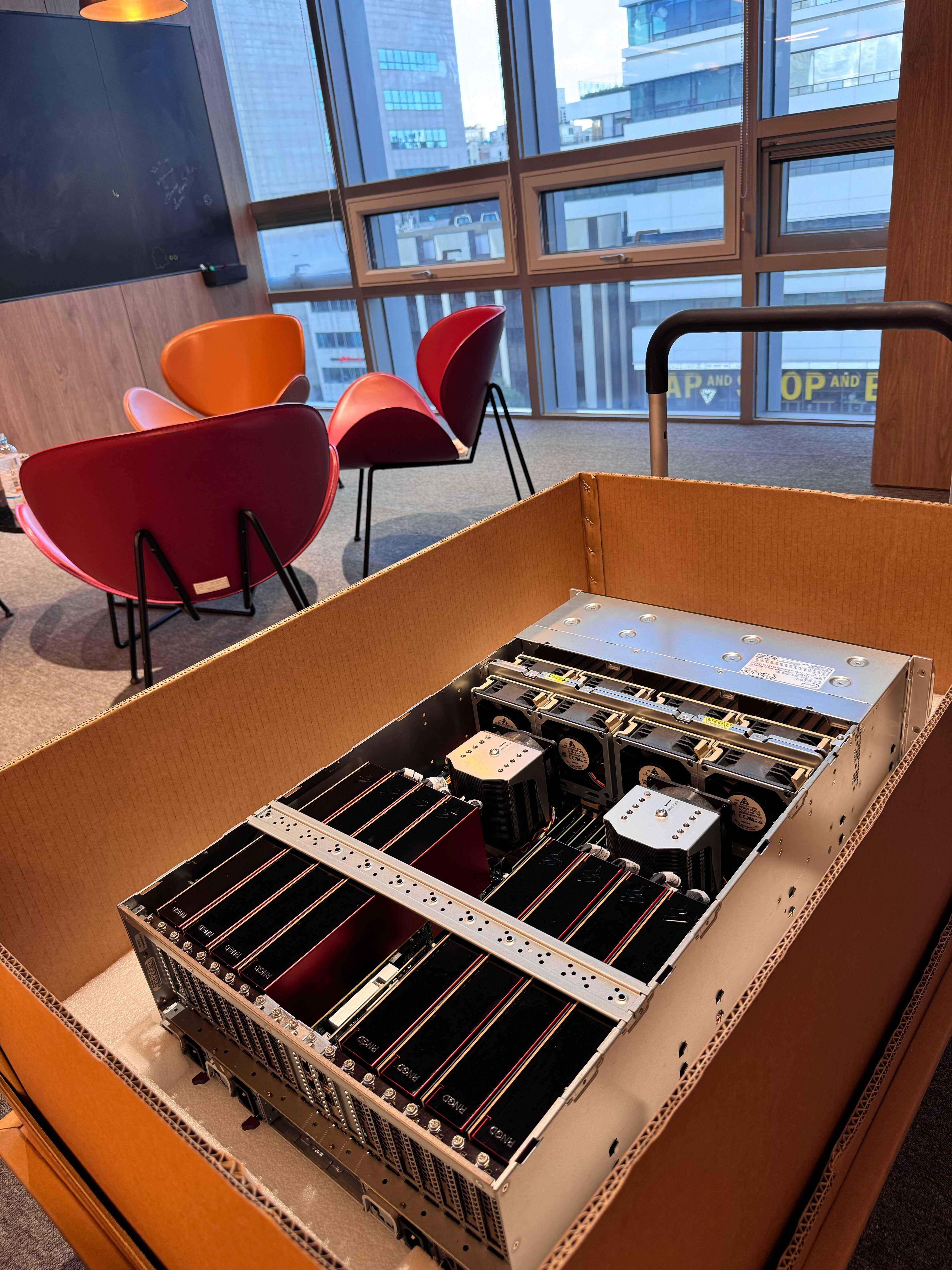Eight RNGDs in a server right before their delivery to LG.